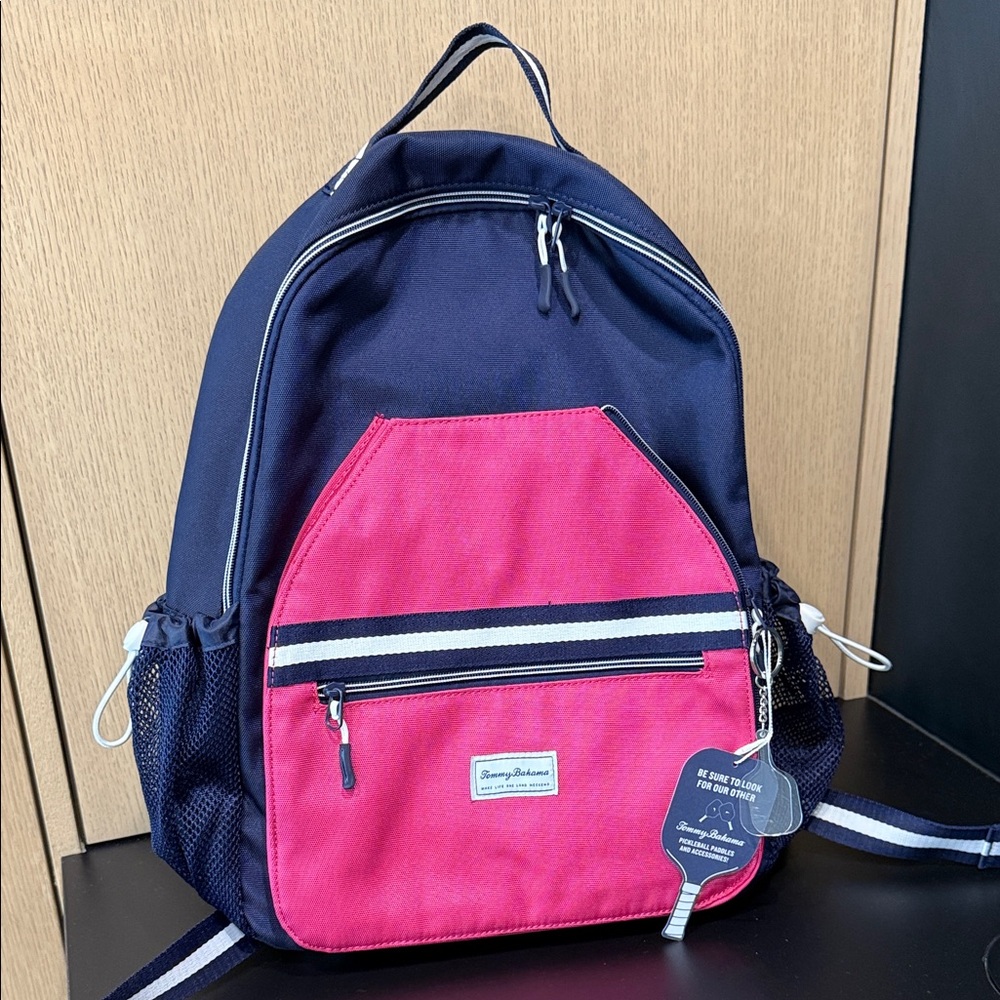 Tommy Hilfiger Navy and Pink Pickle Ball Backpack - Never used.